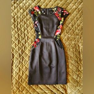 Black BCX dress with floral print
